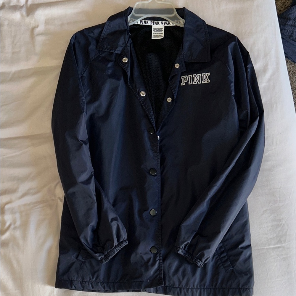 PINK Victoria's Secret Navy Button Down Windbreaker - Women’s Size XS